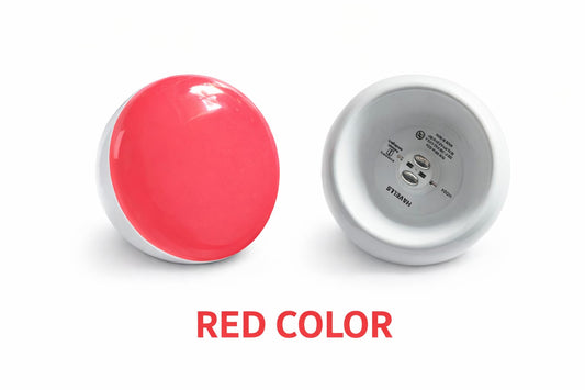 15W - Round LED Night Lamp Red Colour | Battery Operated Touch Light for Bedroom & Emergency