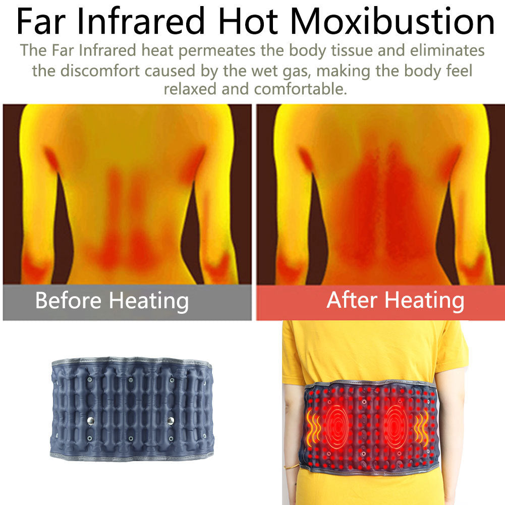 Electric Heating Massage Belt Care Slipped Discs Traction Vibration Inflatable Waist Supporter
