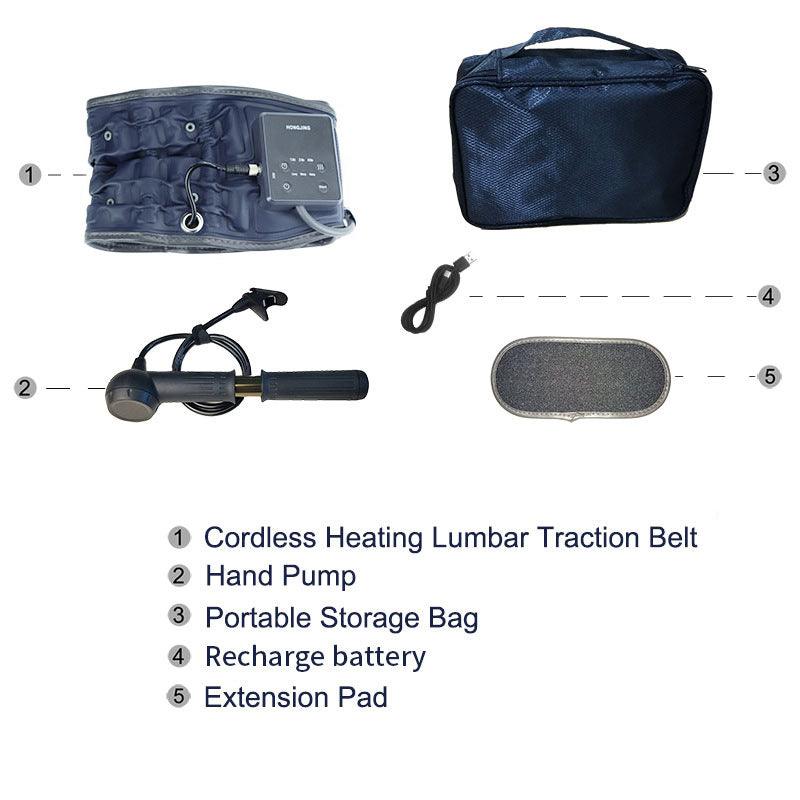 Electric Heating Massage Belt Care Slipped Discs Traction Vibration Inflatable Waist Supporter