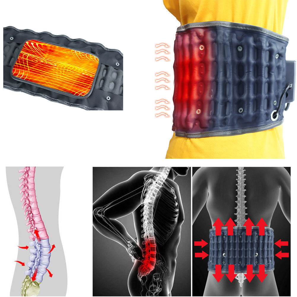 Electric Heating Massage Belt Care Slipped Discs Traction Vibration Inflatable Waist Supporter